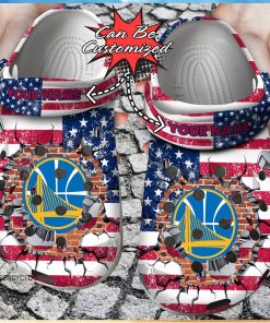 Personalized Golden State Warriors Basketball Team Crocs Clog Custom Name Shoes