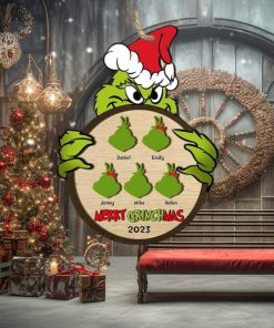 Personalized Grinch Hand Family Wood Ornament, Merry Grinchmas Ornament, Custom Grinch Ornament, Custom Family Ornament, Decor Home 2023