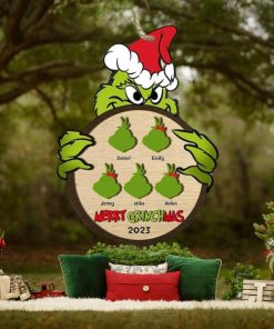 Personalized Grinch Hand Family Wood Ornament, Merry Grinchmas Ornament, Custom Grinch Ornament, Custom Family Ornament, Decor Home 2023