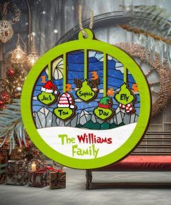 Personalized Grnch Hand Family Suncatcher Ornament, Merry Grnchmas Ornament, Custom Grnch Ornament, Custom Family Ornament, Funny Ornament