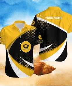 Personalized Hawaiian Shirt Deutsche Post Logo Yellow And Black Trending Summer Gift For Men And Women