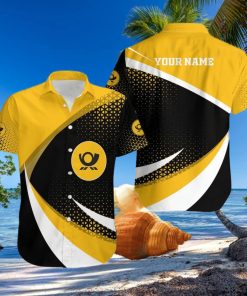 Personalized Hawaiian Shirt Deutsche Post Logo Yellow And Black Trending Summer Gift For Men And Women
