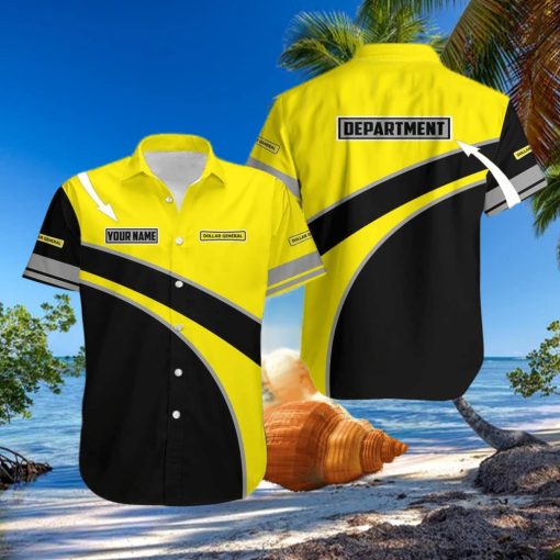 Personalized Hawaiian Shirt Dollar General Logo Yellow And Black Trending Summer Gift For Men And Women