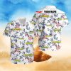 Baltimore Orioles White Porcelain Flower Pink Hibiscus White Background 3D Hawaiian Shirt