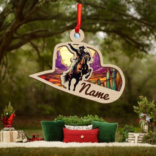 Personalized Horse Cowboy Christmas Ornament