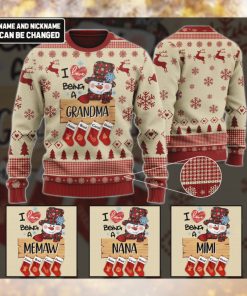 Personalized I Love Being A Grandma Wool Ugly Sweater Gift For Grandma