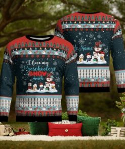 Personalized I Love My Preschoolers Snow Much Christmas Ugly Sweater Party