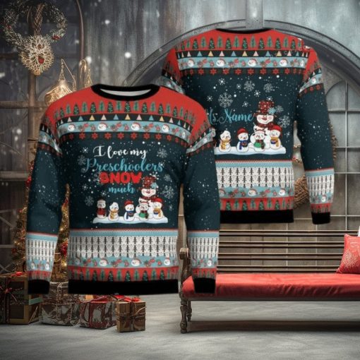 Personalized I Love My Preschoolers Snow Much Christmas Ugly Sweater Party