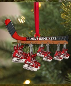 Personalized Ice Hockey Family Skates Ornament