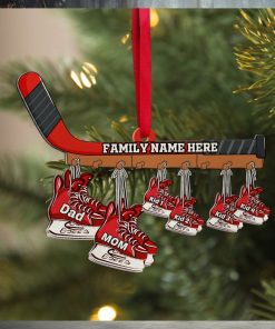 Personalized Ice Hockey Family Skates Ornament