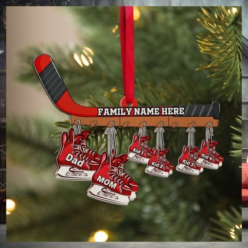 Personalized Ice Hockey Family Skates Ornament