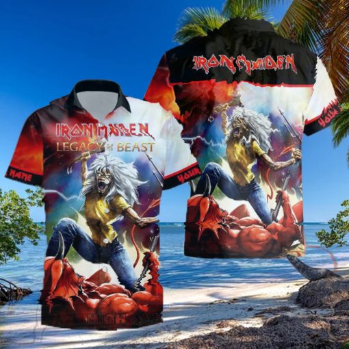 Personalized Iron Maiden Legacy of the Beast Button Hawaiian Shirt