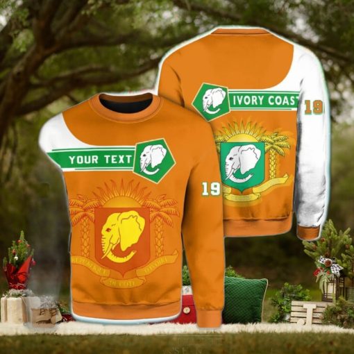 Personalized Ivory Coast Green Yellow 3D Sweater Community Logo Funny Gift For Men And Women Christmas Holiday