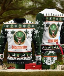 Personalized Jagermeister Knitted Xmas Ugly Christmas Sweater 3D