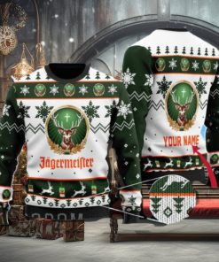Personalized Jagermeister Knitted Xmas Ugly Christmas Sweater 3D
