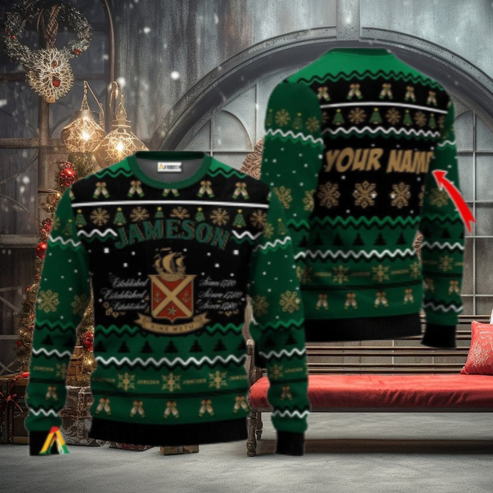 Personalized Jameson Holiday Cheer Ugly Sweater Personalized Jameson Holiday Cheer Ugly Sweater