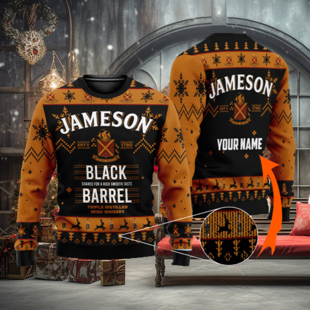Personalized Jameson Irish Whiskey Ugly Custom Name Ugly Gift Christmas 3D Sweater For Men And Women Personalized Jameson Irish Whiskey Ugly Custom Name Ugly Gift Christmas 3D Sweater For Men And Women