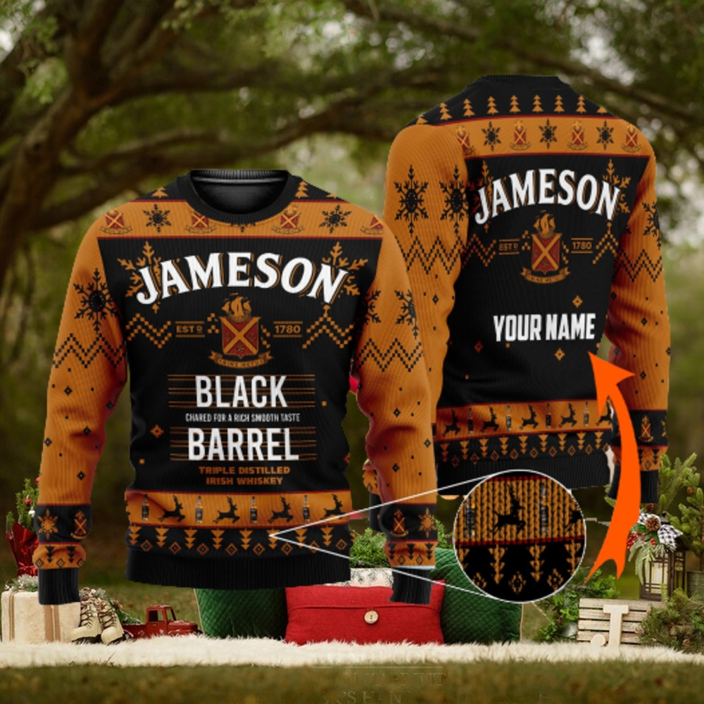 Personalized Jameson Irish Whiskey Ugly Custom Name Ugly Gift Christmas 3D Sweater For Men And Women Personalized Jameson Irish Whiskey Ugly Custom Name Ugly Gift Christmas 3D Sweater For Men And Women