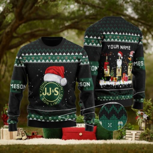 Personalized Jameson Santa Reindeer Snowflake Ugly Sweater