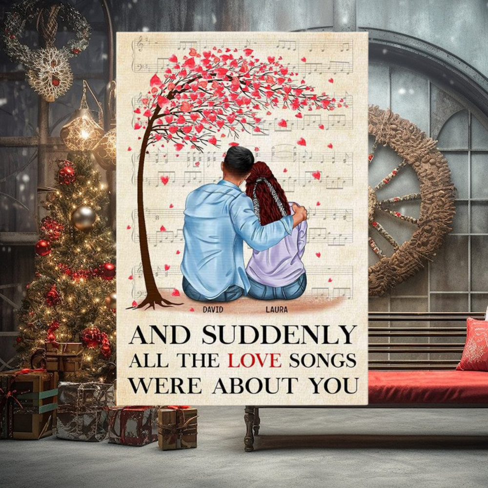 Personalized Jean Couple Poster And Suddenly All The Love Songs Were About You Hugging Couple Personalized Jean Couple Poster And Suddenly All The Love Songs Were About You Hugging Couple