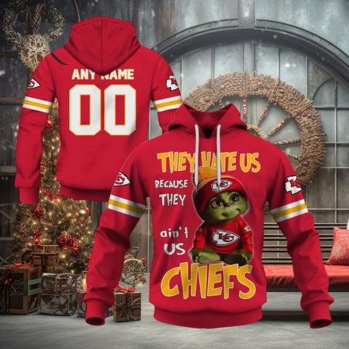 Personalized Kansas City Chiefs Baby Grinch They Hate Us Because They Ain’t Us Chiefs Hoodie