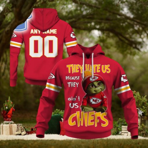 Personalized Kc Chiefs Baby Grinch They Hate Us Because They Aint Us Chiefs Hoodie