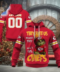 Personalized Kc Chiefs Baby Grinch They Hate Us Because They Aint Us Chiefs Hoodie