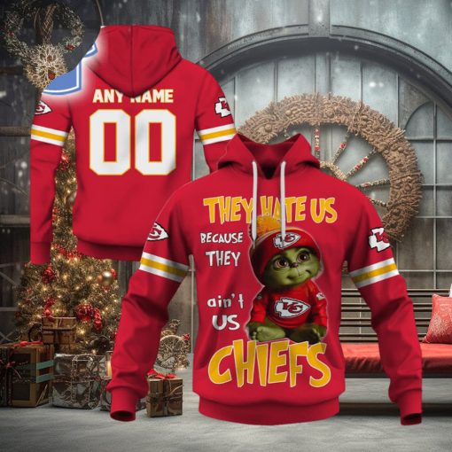 Personalized Kc Chiefs Baby Grinch They Hate Us Because They Aint Us Chiefs Hoodie