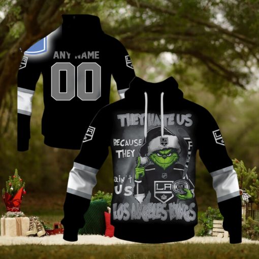 Personalized Los Angeles Kings Grinch They Hate Us Because They Aint Us Los Angeles Kings Hoodie 3D