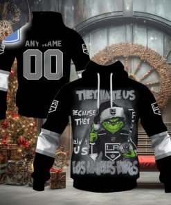 Personalized Los Angeles Kings Grinch They Hate Us Because They Aint Us Los Angeles Kings Hoodie 3D