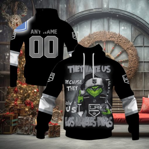 Personalized Los Angeles Kings Grinch They Hate Us Because They Aint Us Los Angeles Kings Hoodie 3D