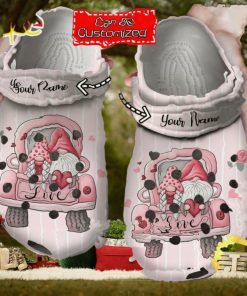 Personalized Love Valentines Day Gnome Truck Clog Shoes Classic Valentine Crocs