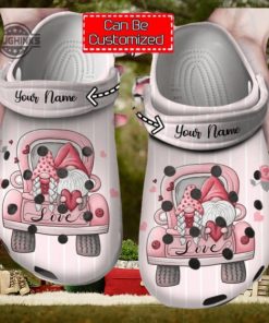 Personalized Love Valentines Day Gnome Truck Clog Shoes For Men And Women Classic Valentine Crocs Valentines Day Crocs