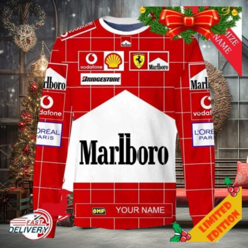 Personalized Marlboro Scuderia Ferrari Branded Unisex Christmas Ugly Sweater