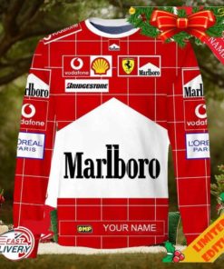 Personalized Marlboro Scuderia Ferrari Branded Unisex Christmas Ugly Sweater