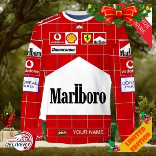 Personalized Marlboro Scuderia Ferrari Branded Unisex Christmas Ugly Sweater