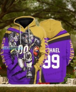 Personalized Mascot Claw Curved Pattern Baltimore Ravens Hoodie