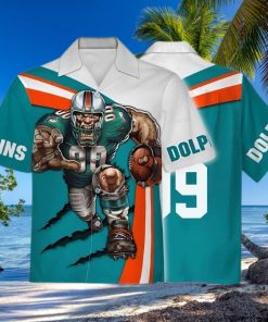 Personalized Miami Dolphins Hawaiian Shirt, Fathead Mascot, Best Hawaiian Shirt