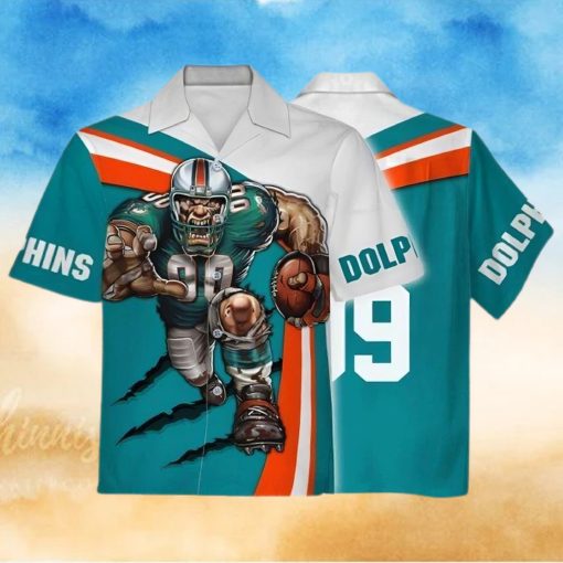 Personalized Miami Dolphins Hawaiian Shirt, Fathead Mascot, Best Hawaiian Shirt