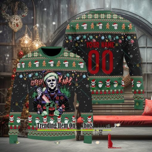 Personalized Michael Myers Have A Creepy Xmas Ugly Christmas Sweater