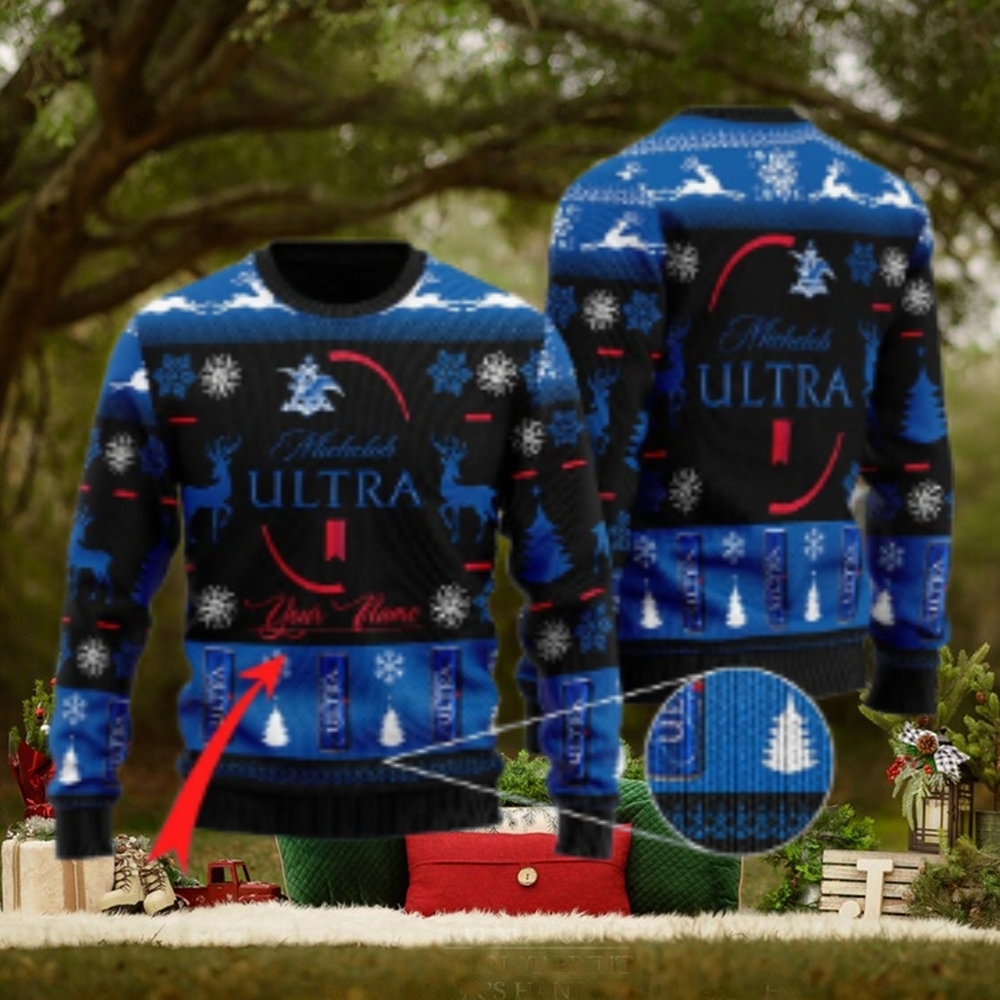 Personalized Michelob Ultra Christmas Ugly Sweater Personalized Michelob Ultra Christmas Ugly Sweater