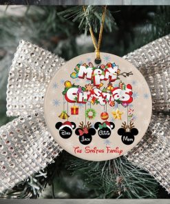 Personalized Mickey Family Ornament, Mickey Christmas Ornament