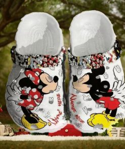 Personalized Mickey Minnie Kiss Crocs