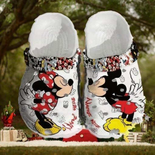 Personalized Mickey Minnie Kiss Crocs