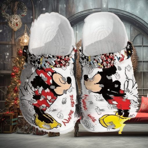 Personalized Mickey Minnie Kiss Crocs