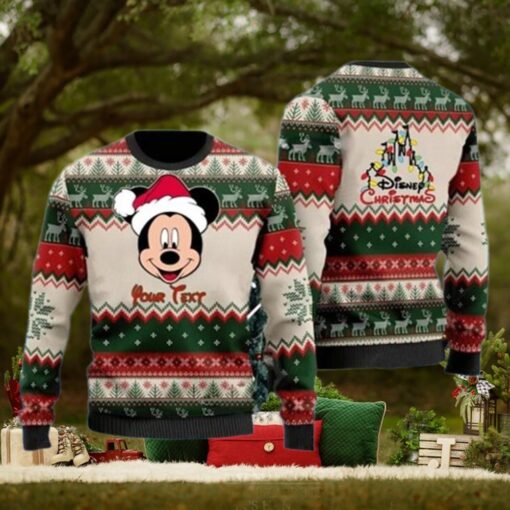 Personalized Mickey Santa Cartoon Disney Ugly Christmas Sweater
