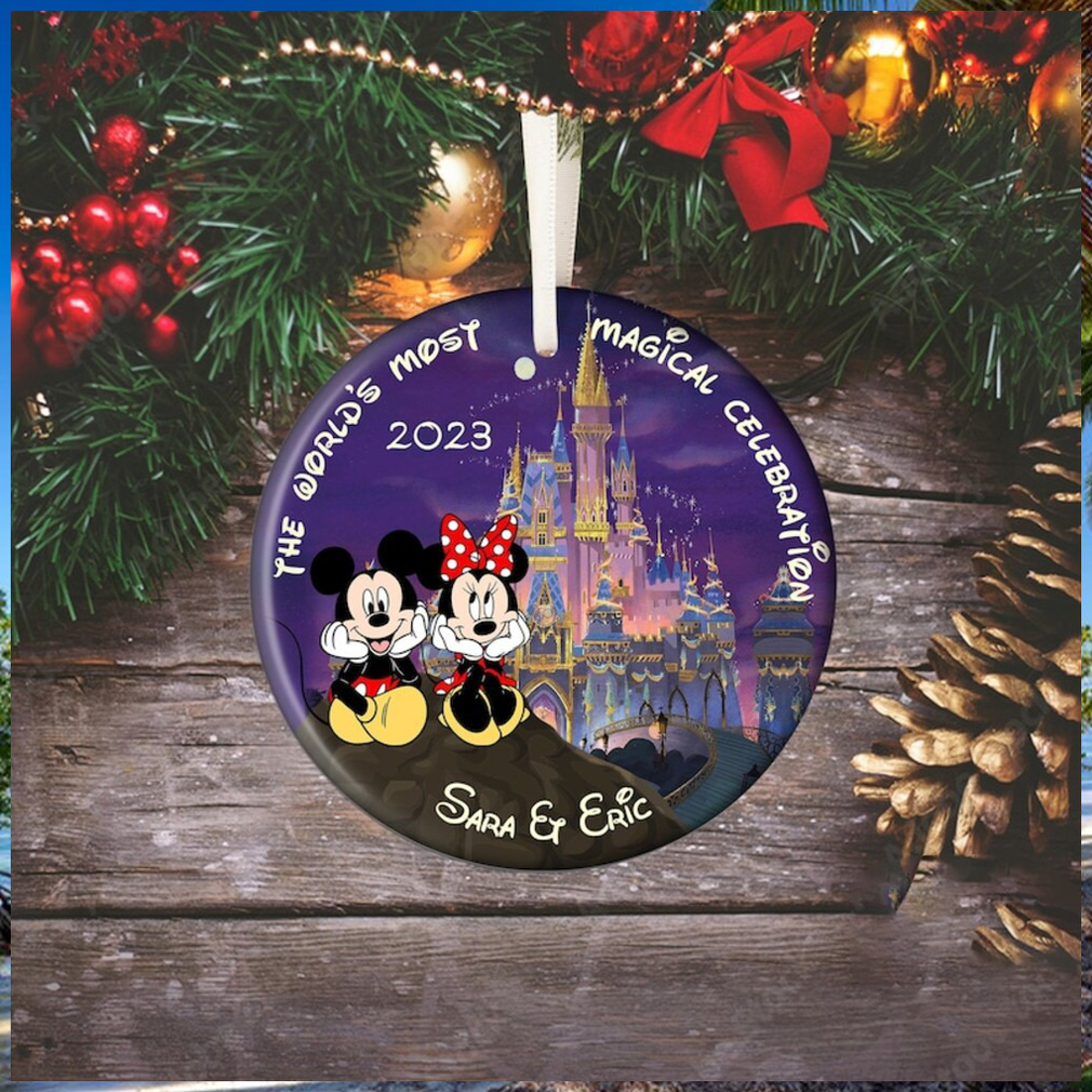 Personalized Mickey and Minnie Christmas Ornament, Couple Ornament Personalized Mickey and Minnie Christmas Ornament, Couple Ornament