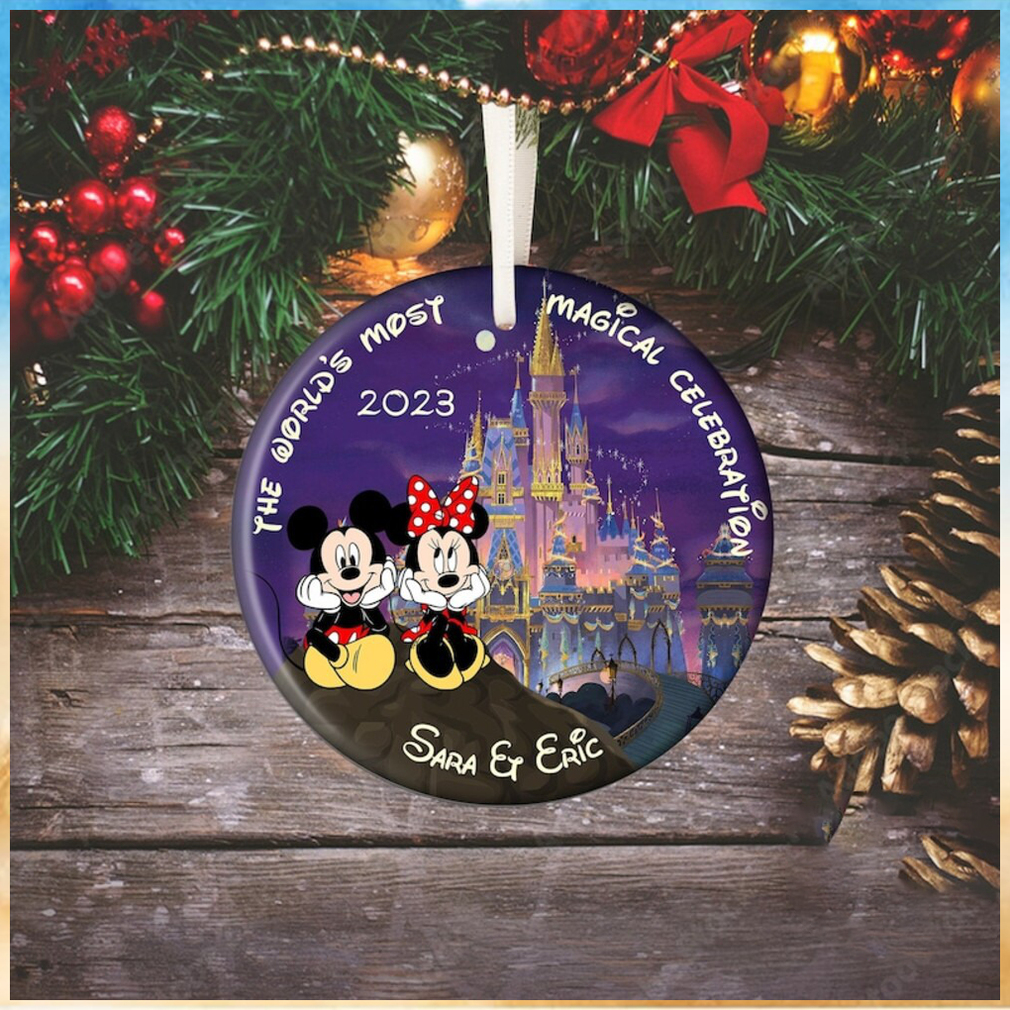 Personalized Mickey and Minnie Christmas Ornament, Couple Ornament Personalized Mickey and Minnie Christmas Ornament, Couple Ornament