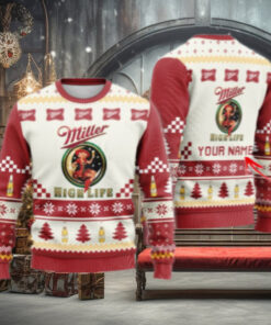 Personalized Miller High Life Classic Ugly Christmas Sweater