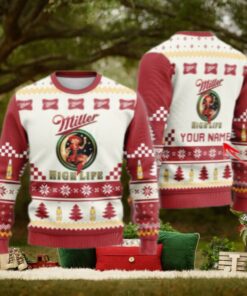 Personalized Miller High Life Classic Ugly Christmas Sweater